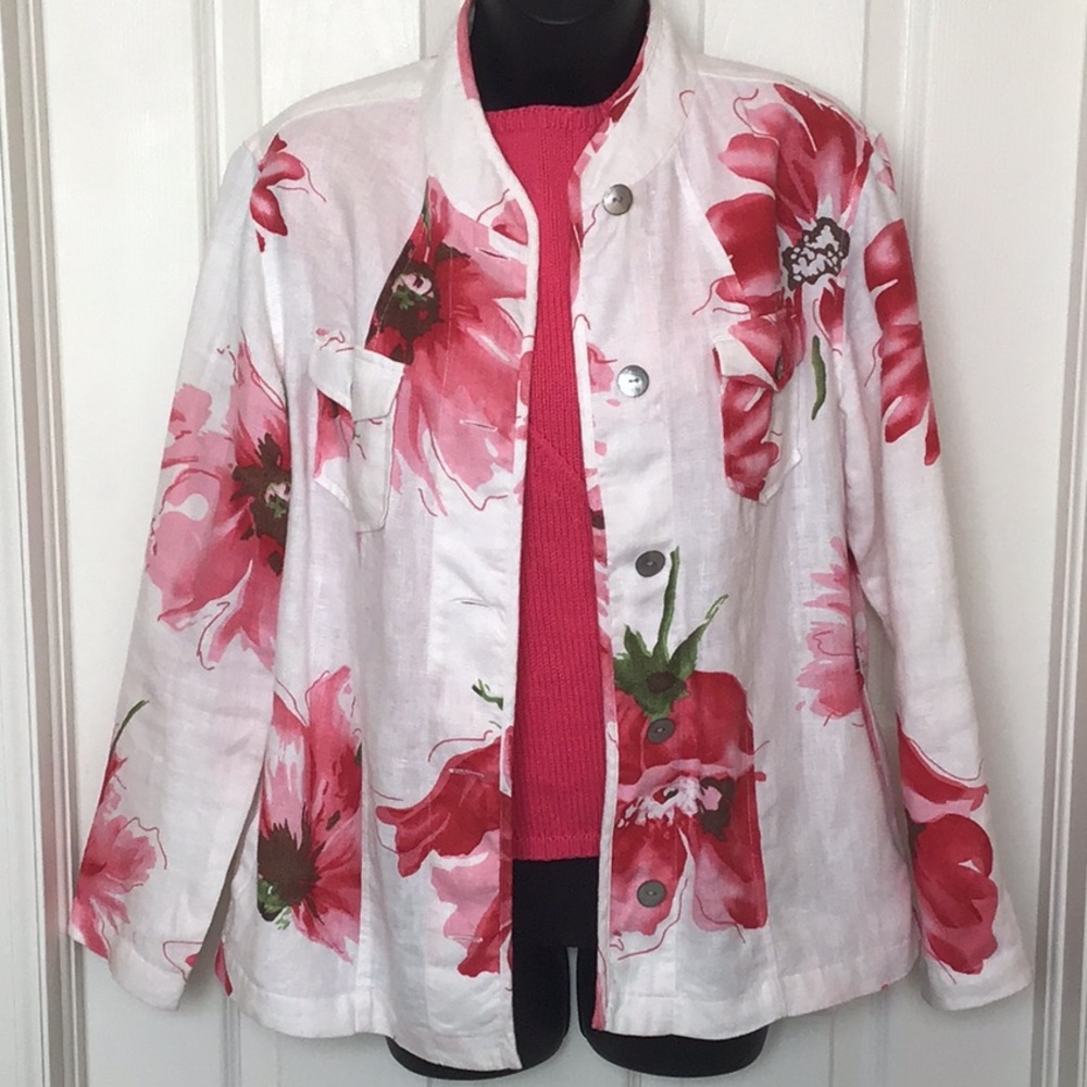 Pink floral Chico’s jacket